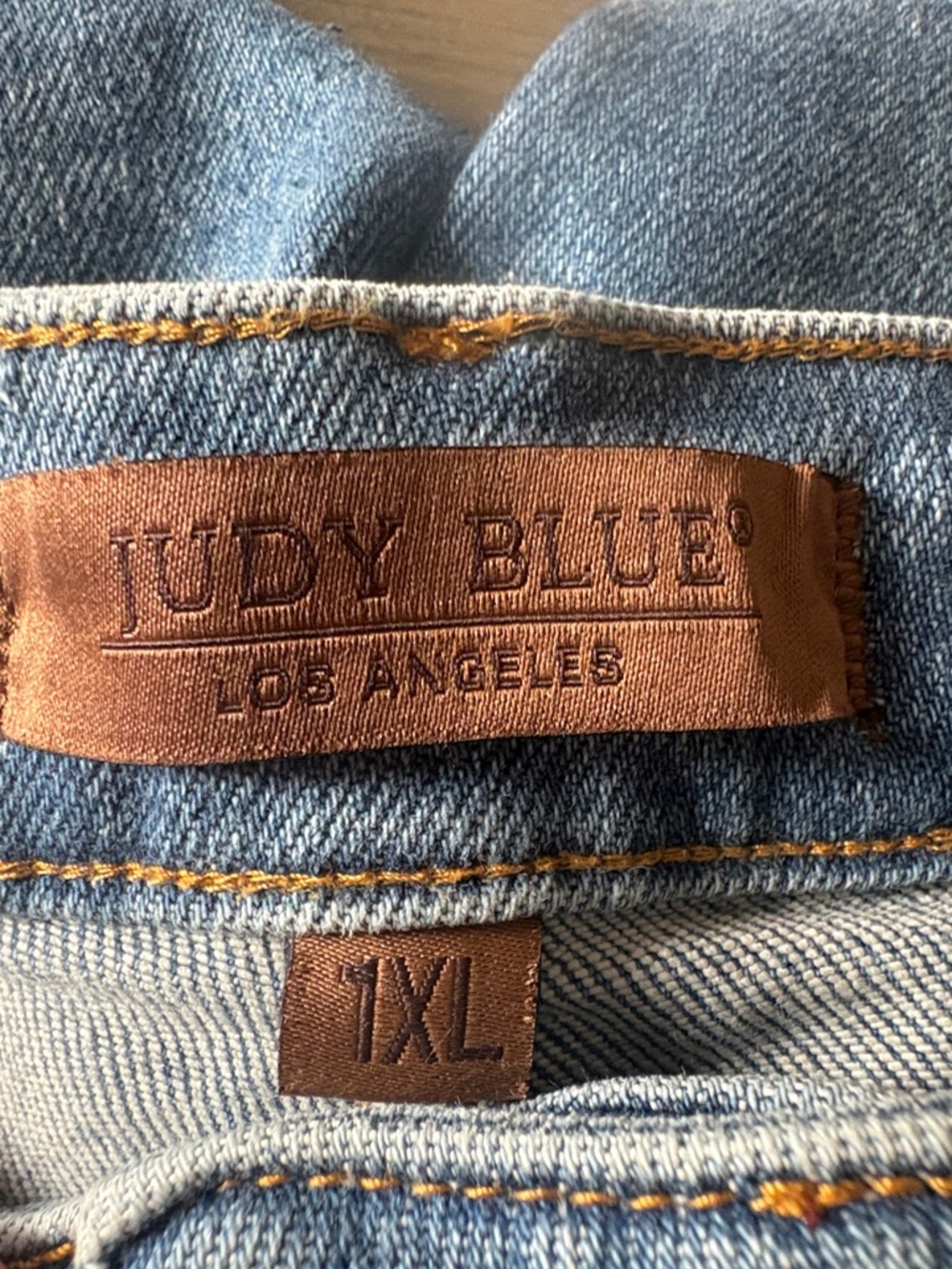 Judy Blue Light Blue Distressed Button-Fly Jean Shorts - Picture 4 of 5